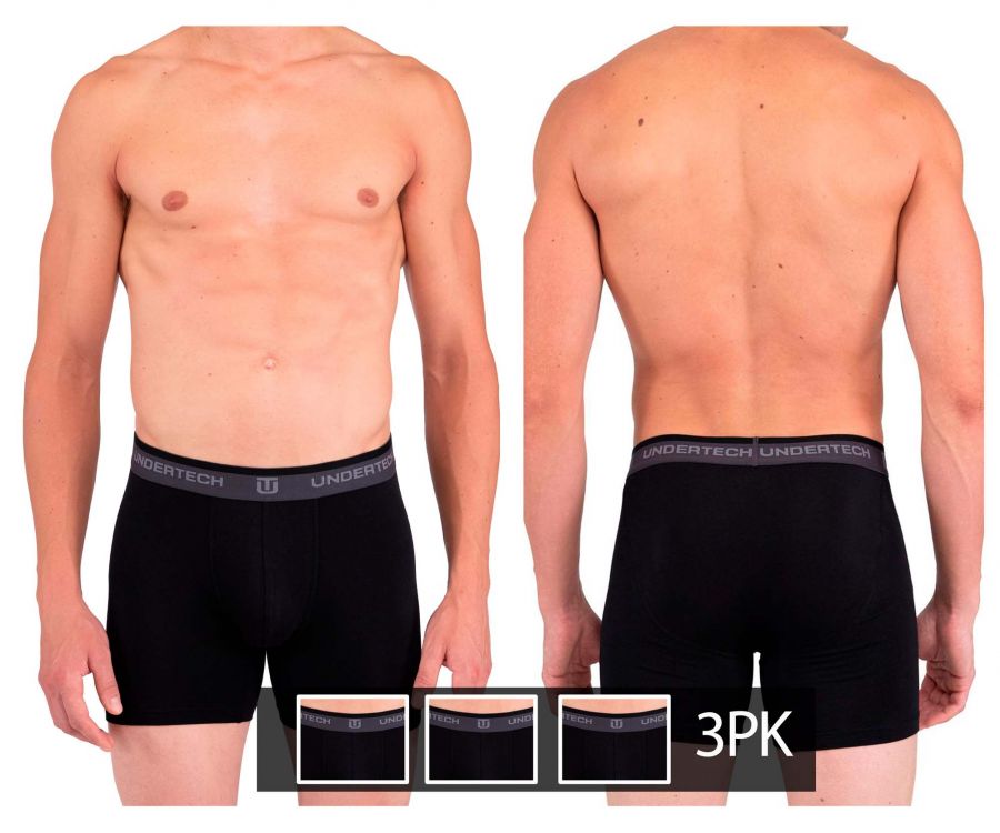 Undertech 342703 3PK Solid Boxer Briefs