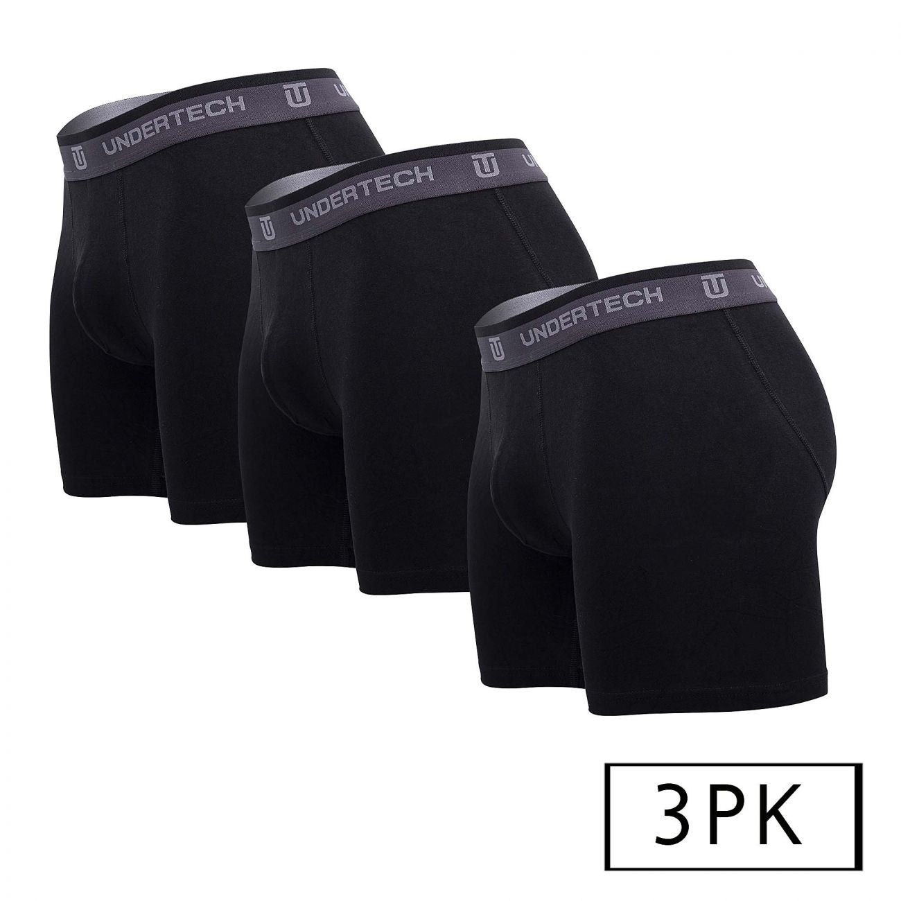 Undertech 342703 3PK Solid Boxer Briefs