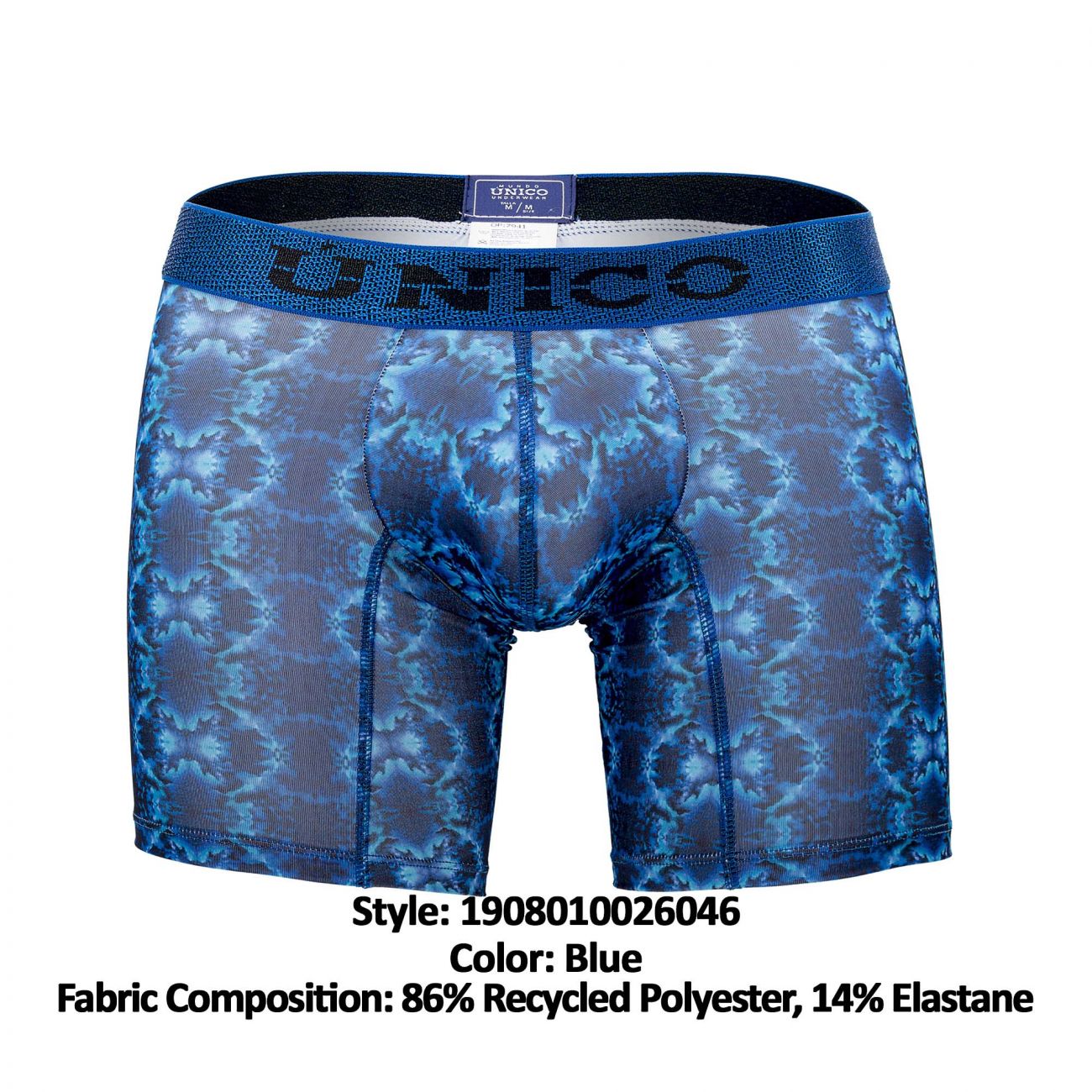 Unico 1908010026046 Boxer Briefs Bruma Blue Printed