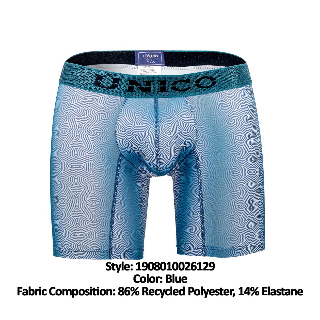Unico 1908010026129 Boxer Briefs Luminiscente Blue Printed