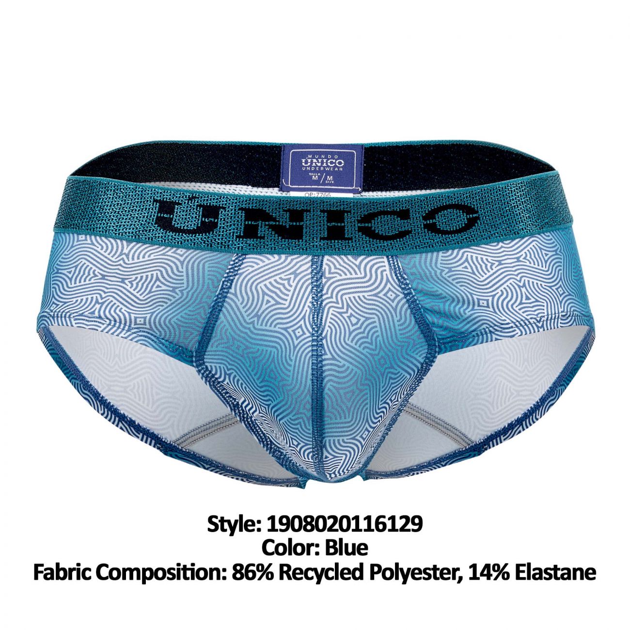 Unico 1908020116129 Briefs Luminiscente Blue Printed