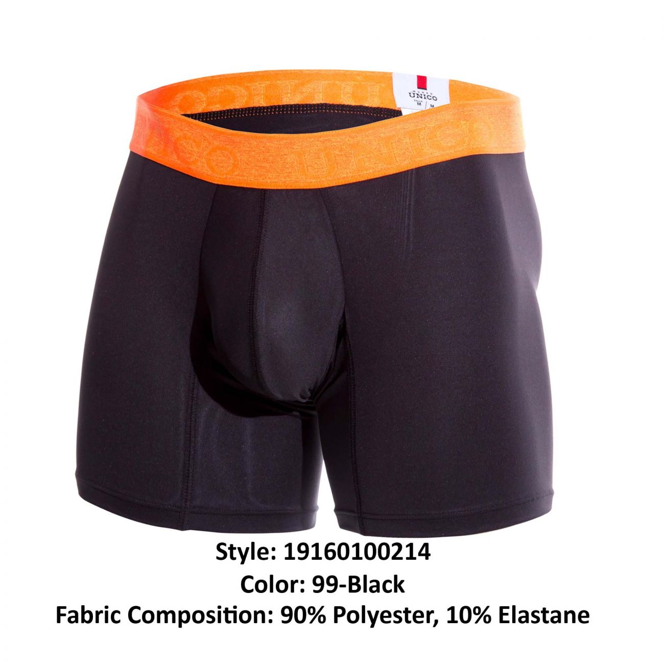 Unico 19160100214 COLORS Vigoroso Boxer Briefs Black