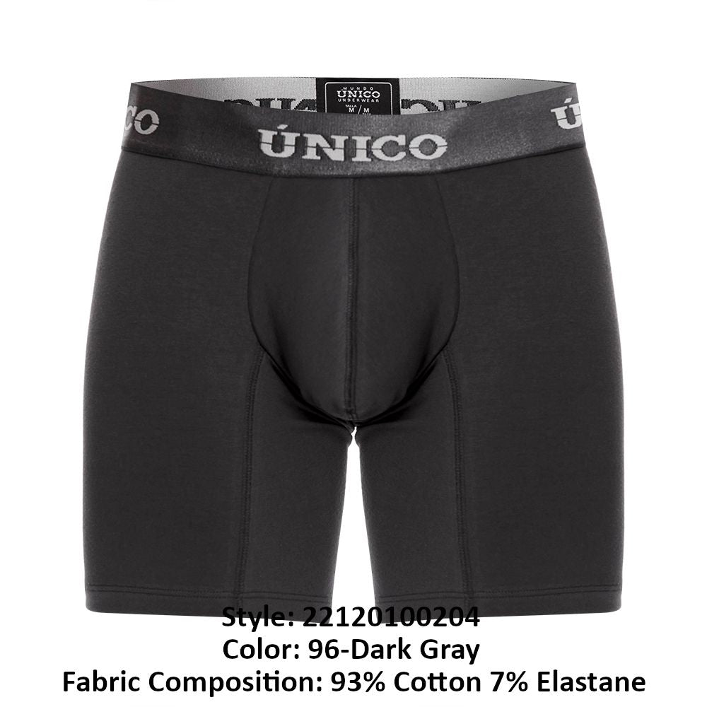 Unico 22120100204 Asfalto A22 Boxer Briefs Dark Gray Plus Sizes