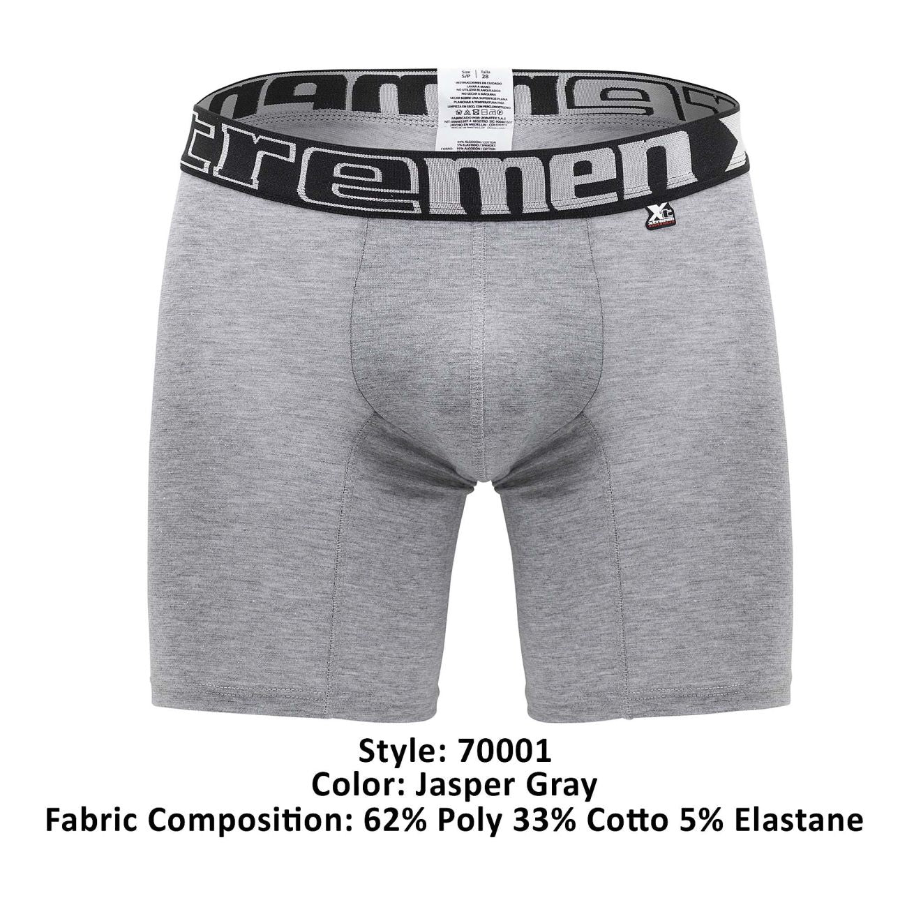 Xtremen 70001 Essential Boxer Jasper Gray Plus Sizes