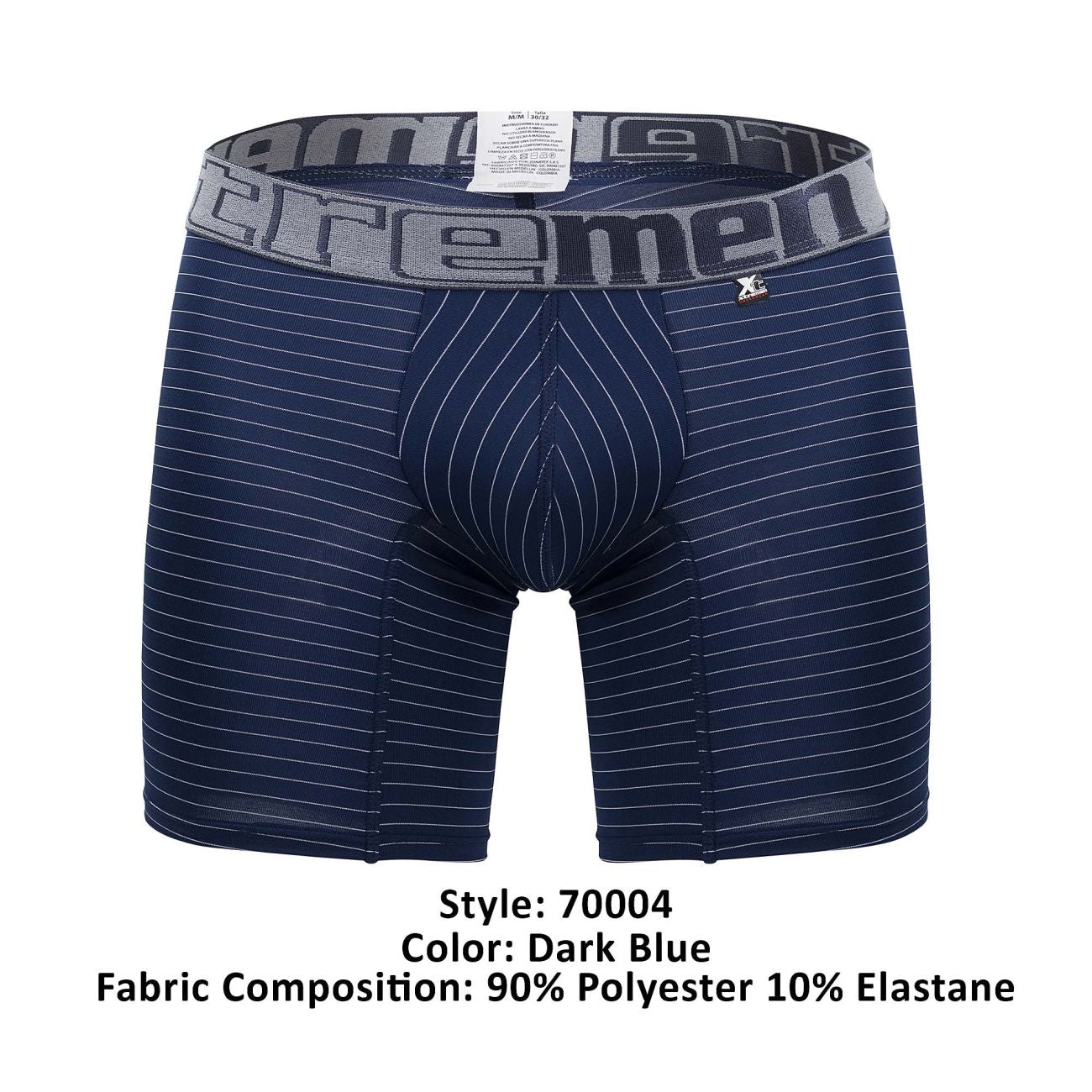Xtremen 70004 Striped Boxer Briefs Dark Blue Plus Sizes