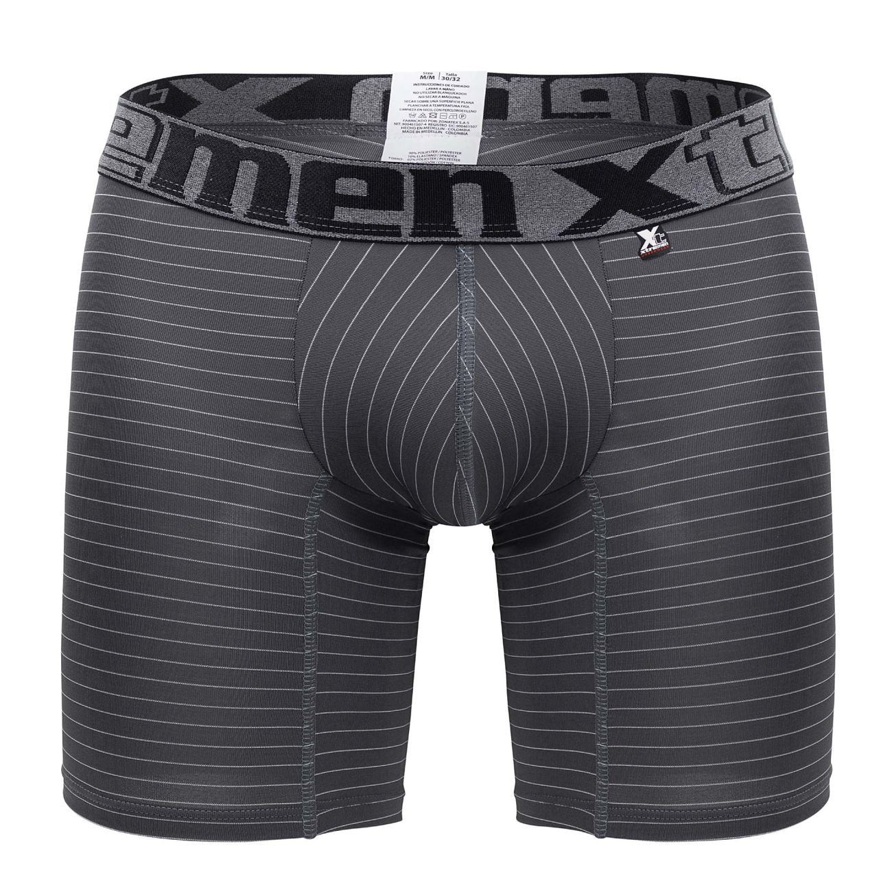 Xtremen 70004 Striped Boxer Briefs Gray Plus Sizes
