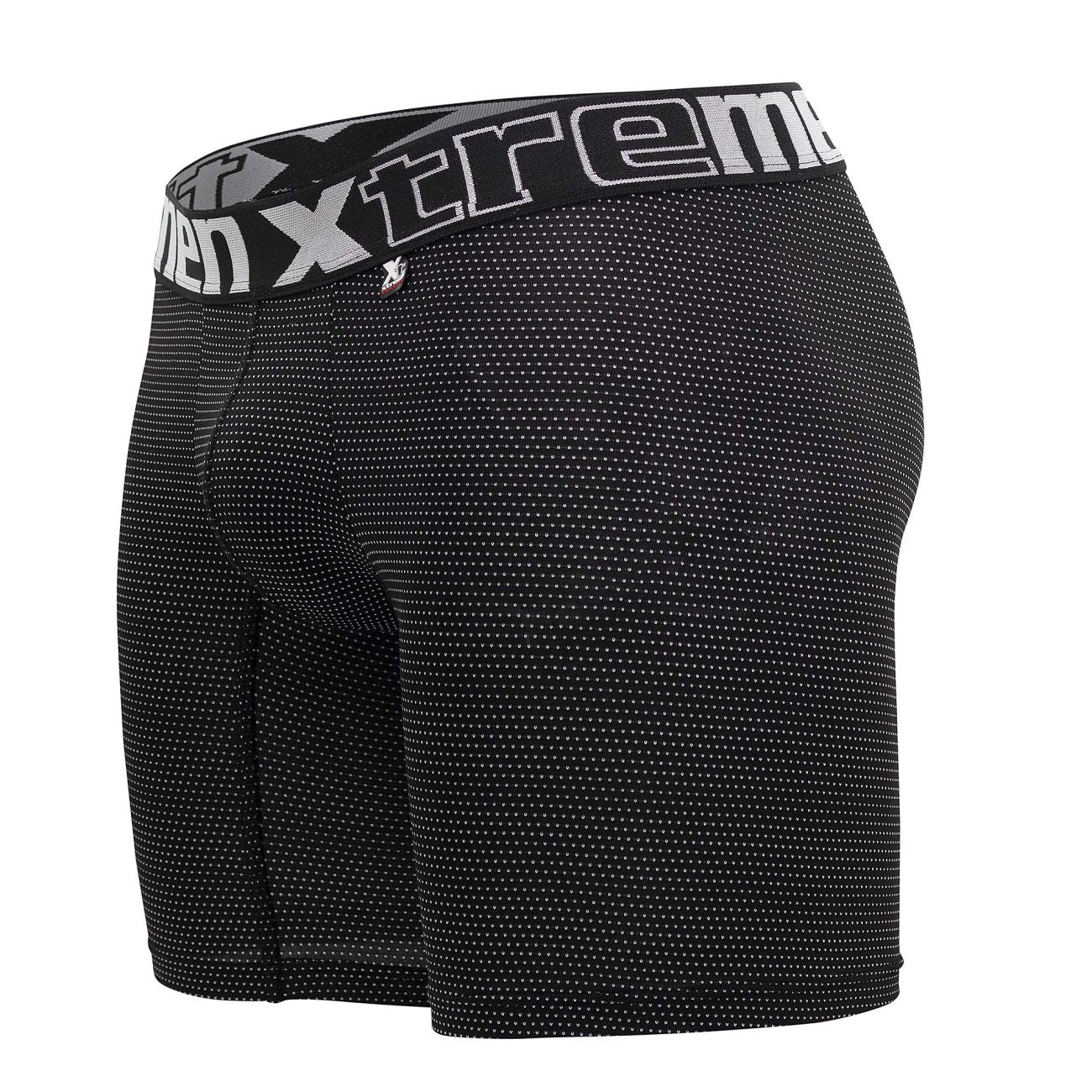 Xtremen 70005 Long Boxer Briefs Black White Plus Sizes