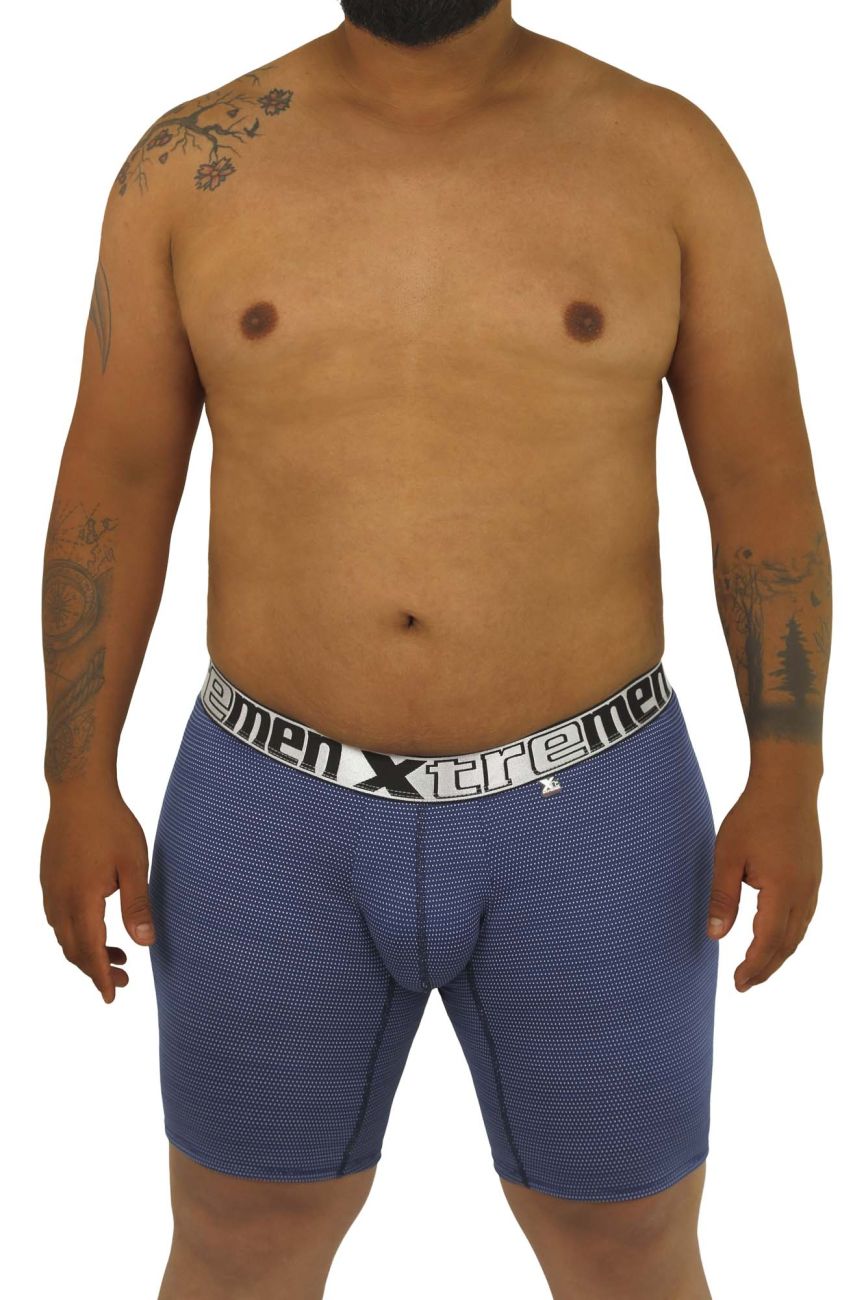 Xtremen 70005 Long Boxer Briefs Dark Blue Plus Sizes