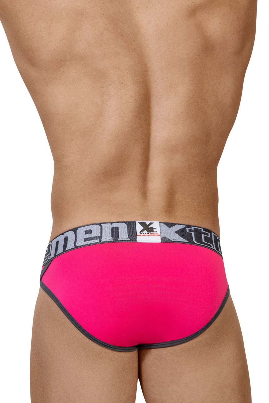 Xtremen 91053-3 3PK Briefs Fuchsia-Green-Fuchsia