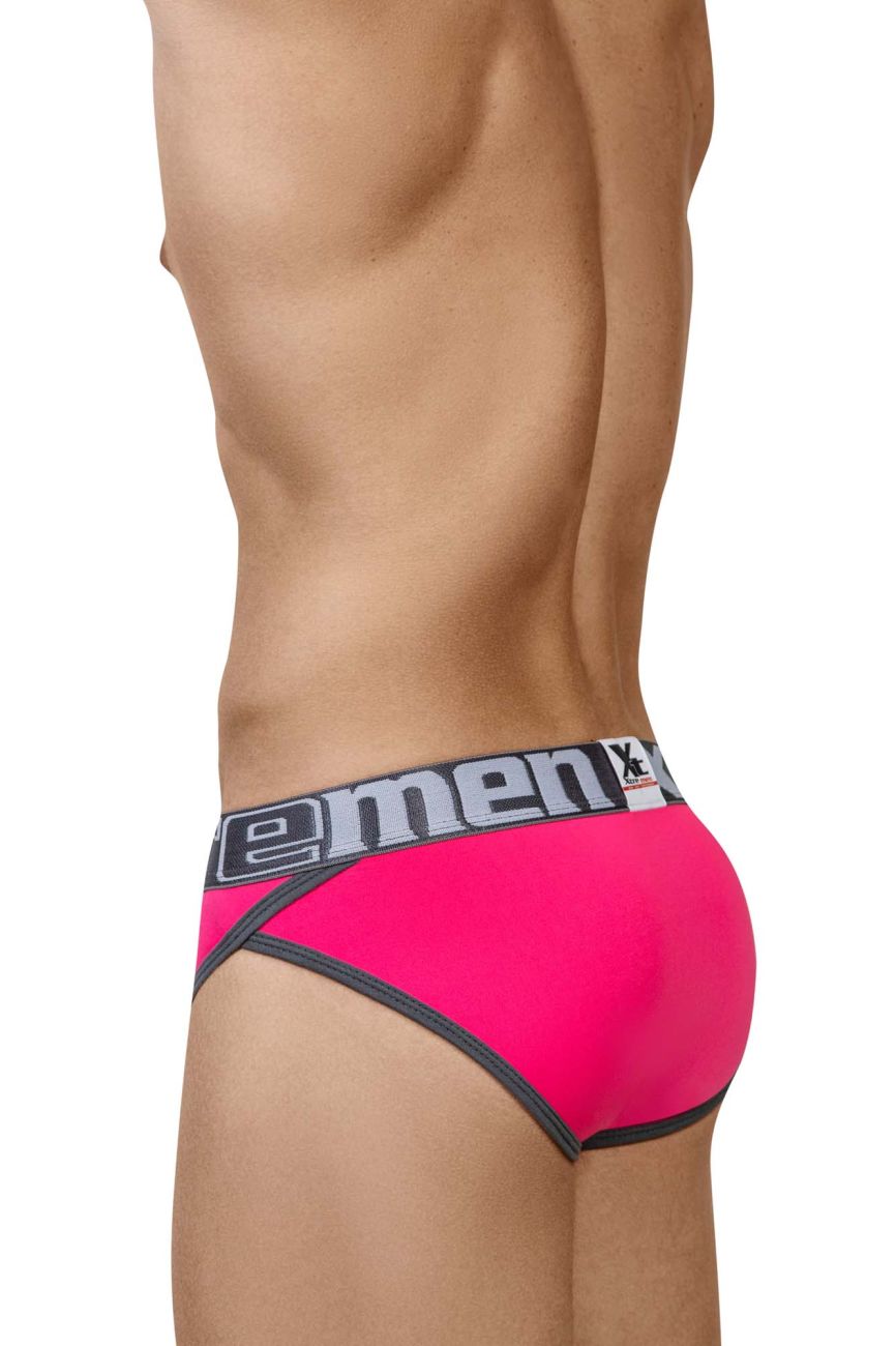 Xtremen 91053-3 3PK Briefs Fuchsia-Green-Fuchsia