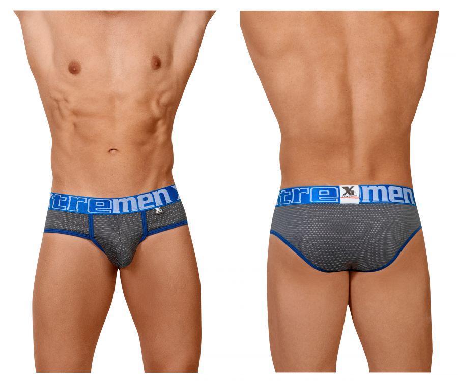 Xtremen 91062 Athletic Piping Briefs Gray