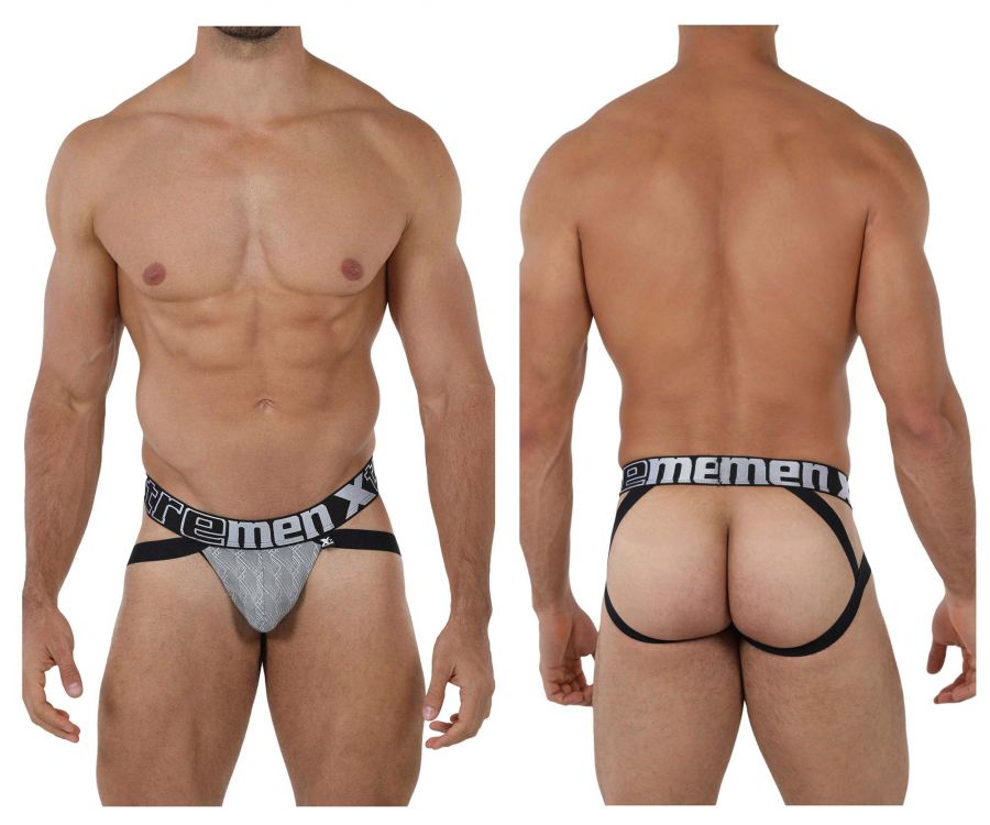 Xtremen 91069 Microfiber Jacquard Jockstrap Gray