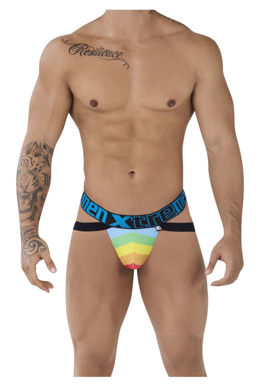 Xtremen 91083 Microfiber Pride Jockstrap Blue