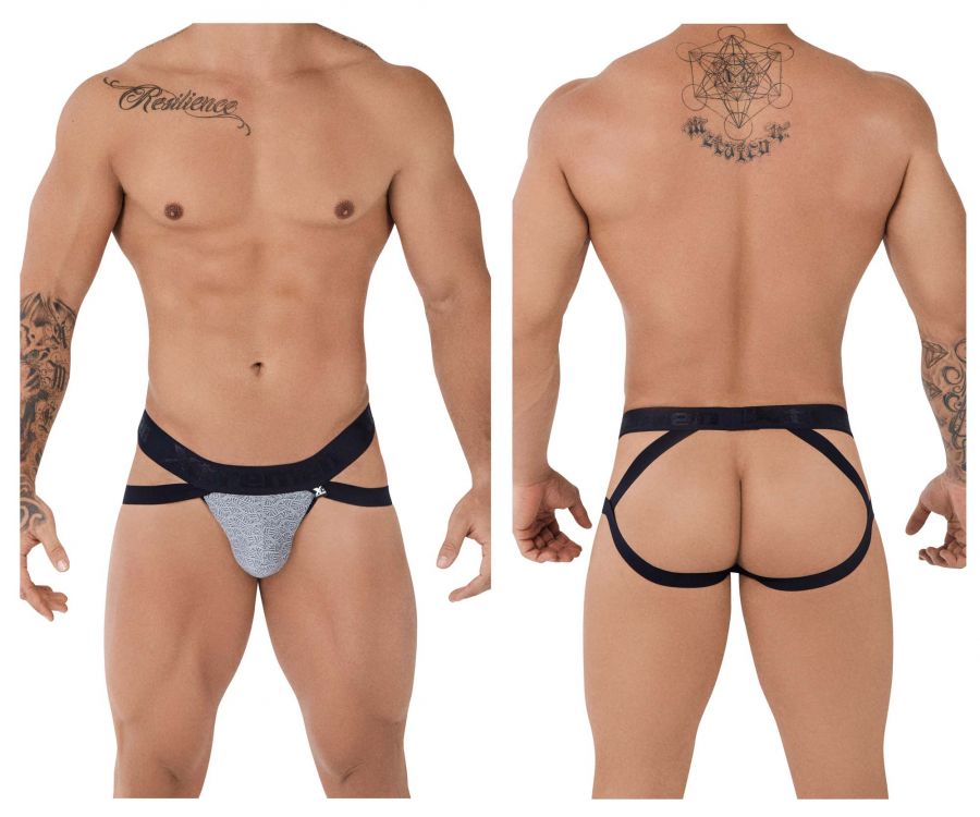 Xtremen 91085 Microfiber Jacquard Jockstrap Grey