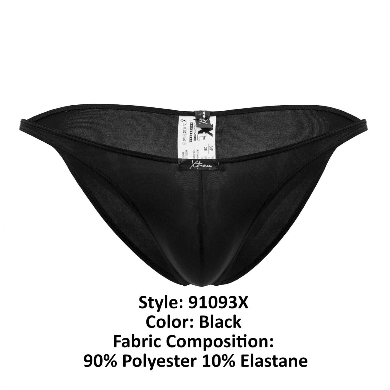 Xtremen 91093X Microfiber Bikini Black Plus Sizes