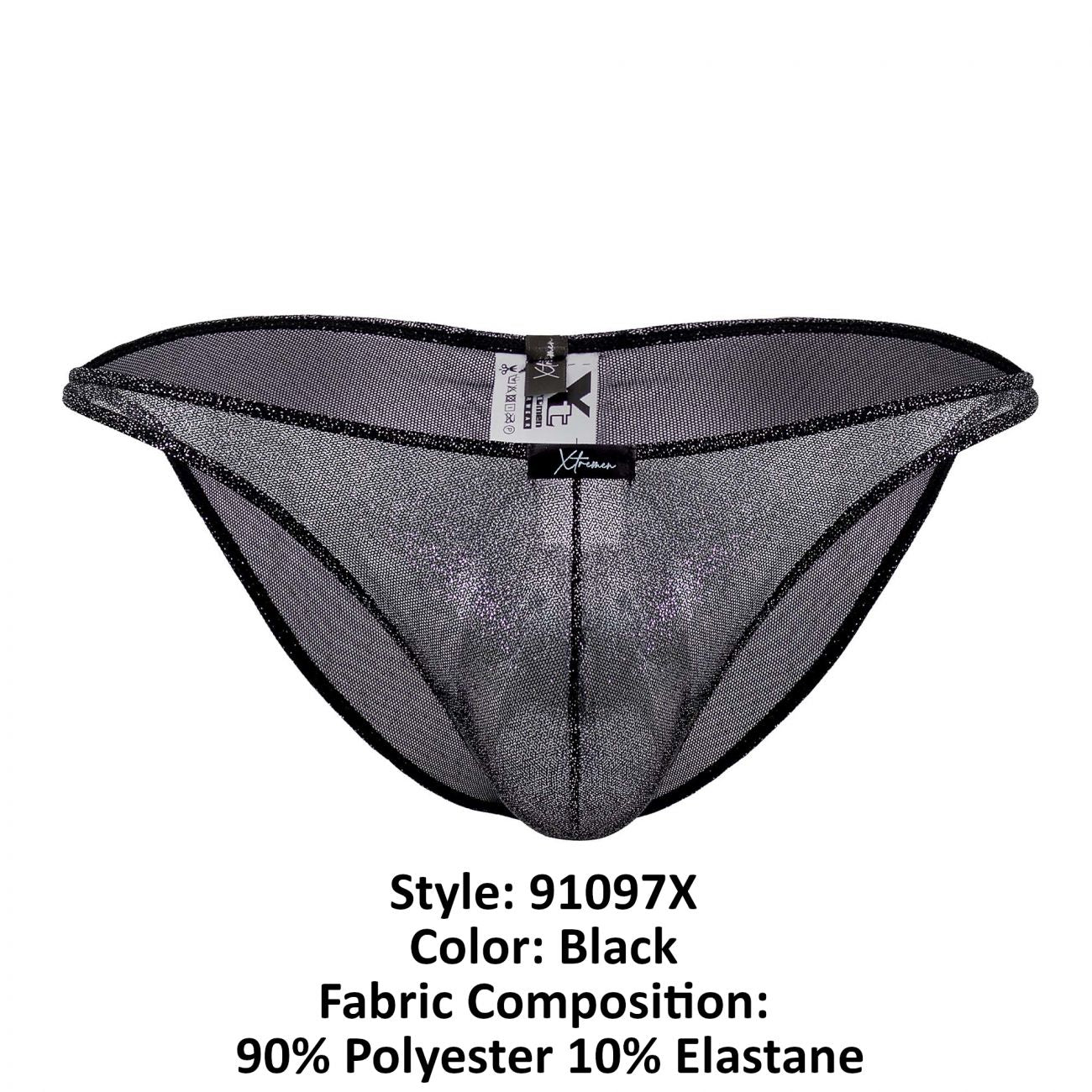 Xtremen 91097X Microfiber Bikini Black Plus Sizes