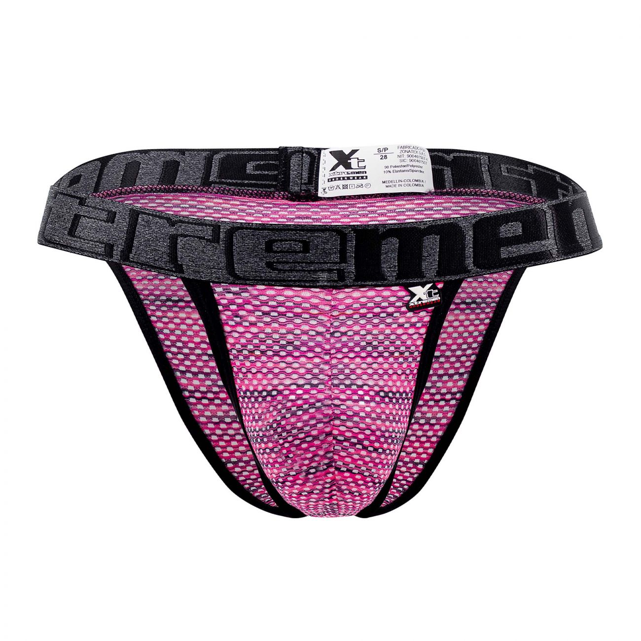 Xtremen 91098X Microfiber Mesh Bikini Pink Plus Sizes