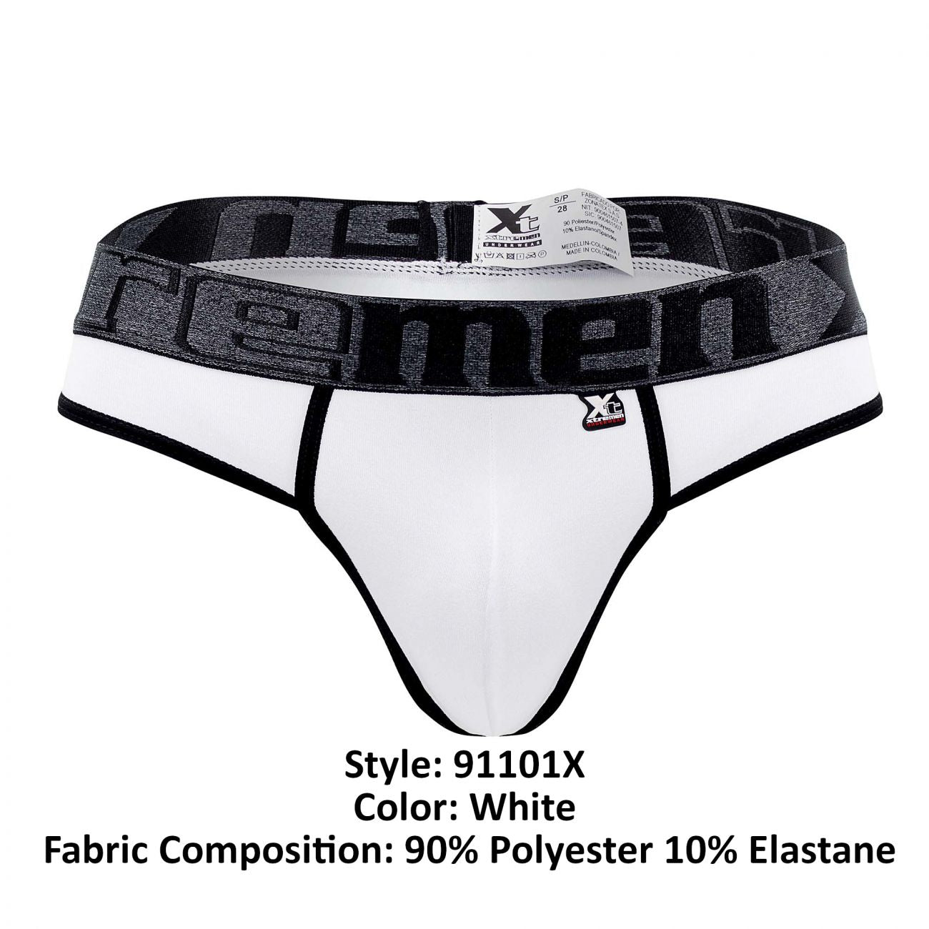 Xtremen 91101X Microfiber Thongs White Plus Sizes