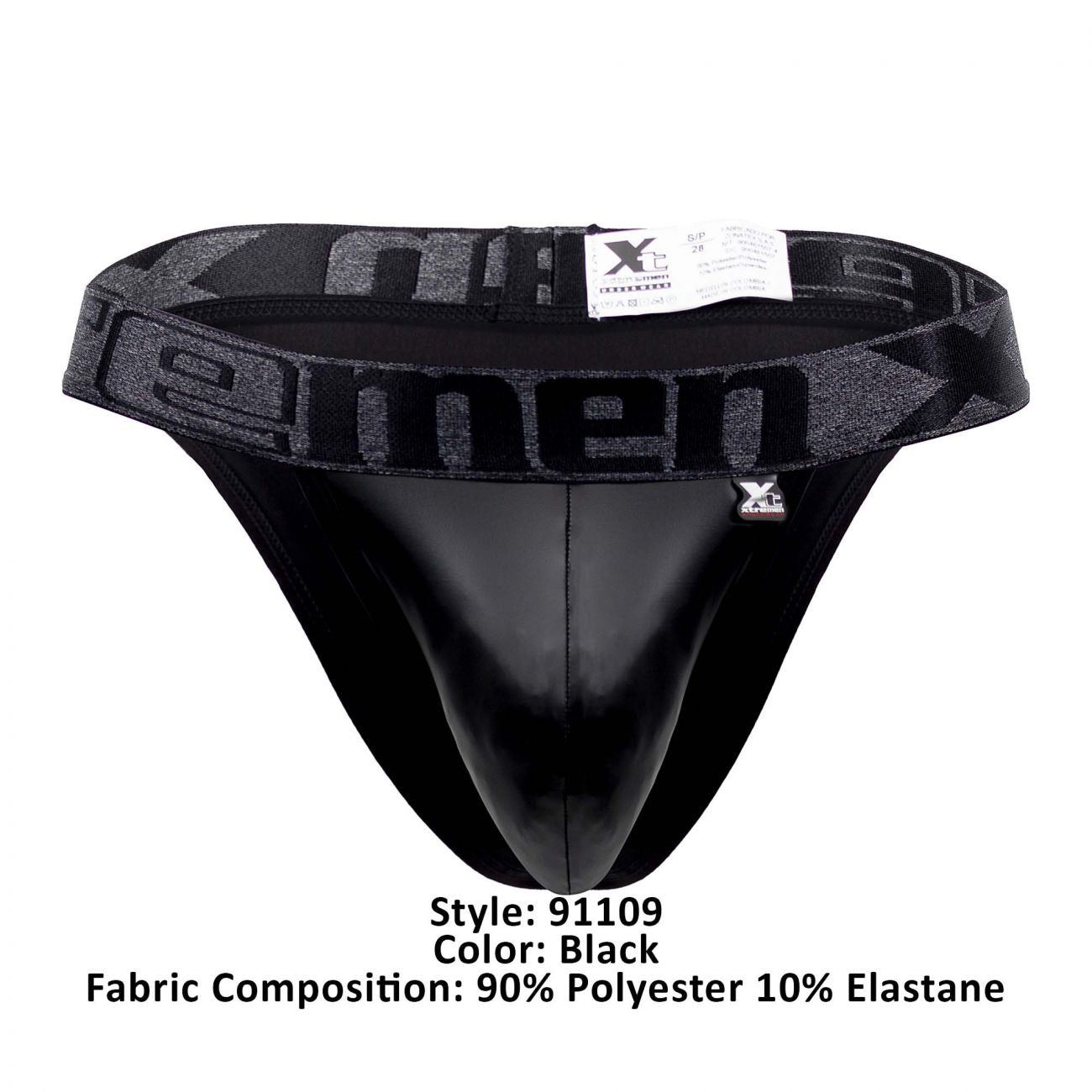 Xtremen 91109 Faux Leather Bikini Black