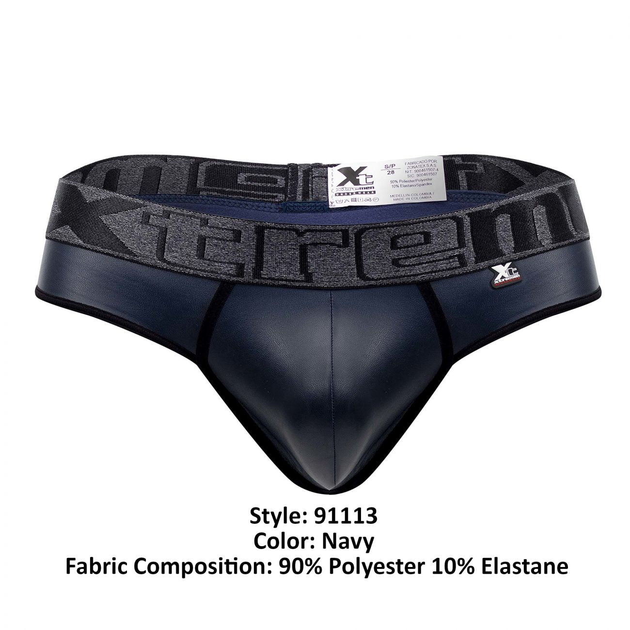Xtremen 91113 Faux Leather Thongs Navy