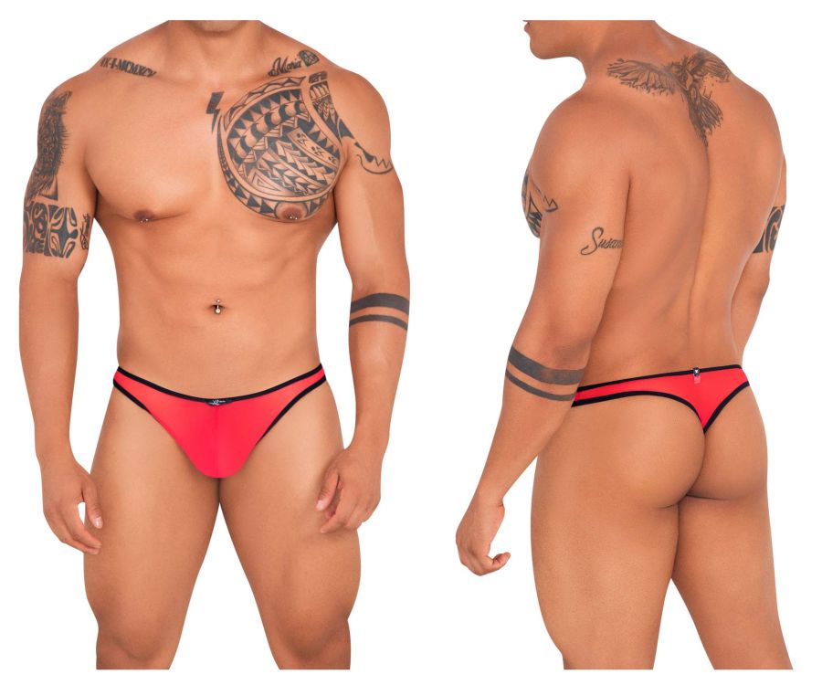 Xtremen 91126 Vibrant Mesh Thongs Red