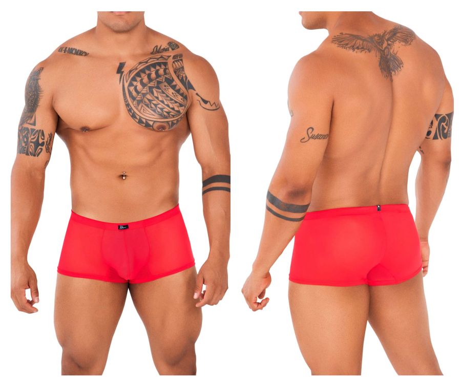 Xtremen 91127 Audacious Stretch Mesh Boxer Brief Trunks Red