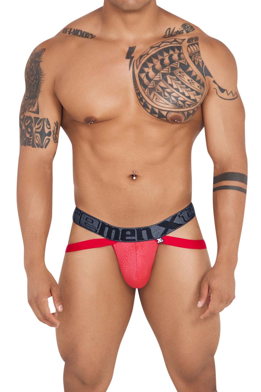 Xtremen 91128 Snake print Jockstrap Red