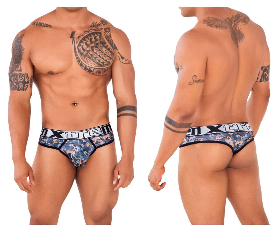 Xtremen 91131 Vivid Printed Mens Colourful Thong Orange