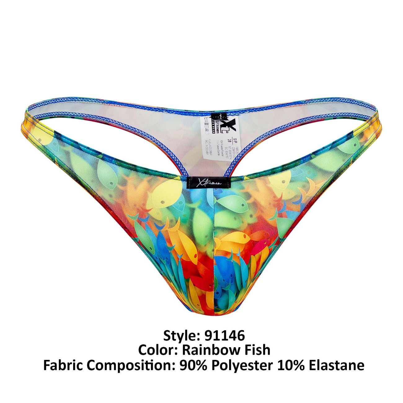 Xtremen 91146 Printed Microfiber Thongs Rainbow Fish