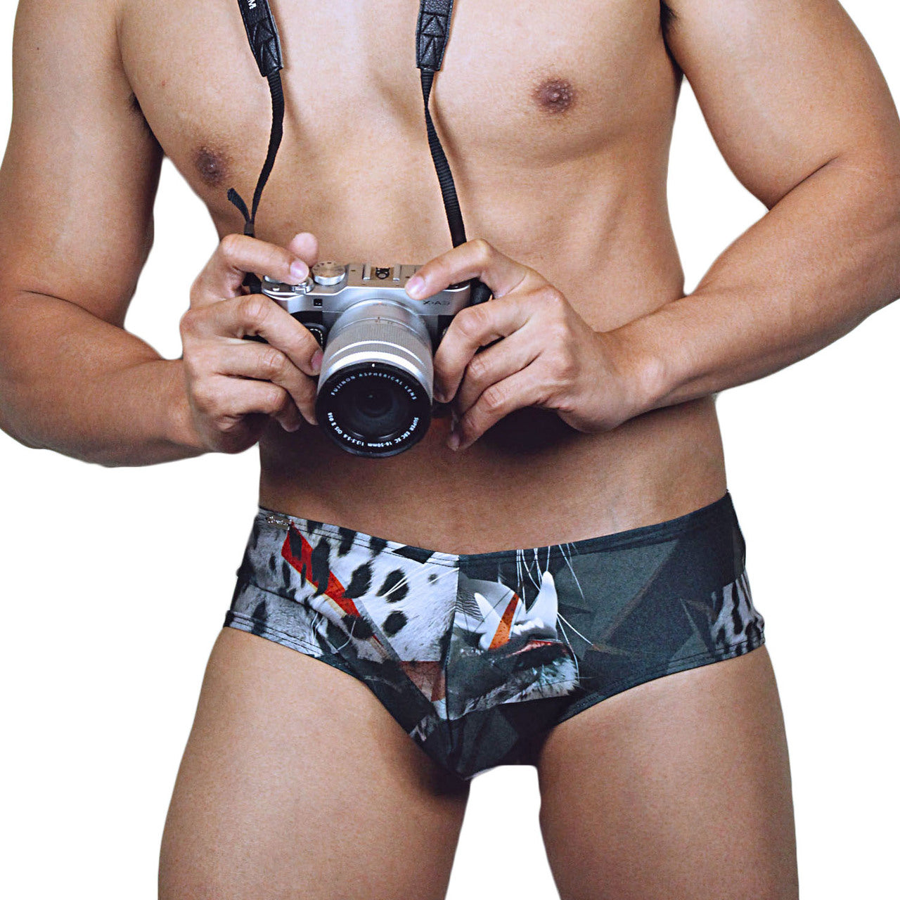 Mens Abstract Leopard Mini Boxer Briefs