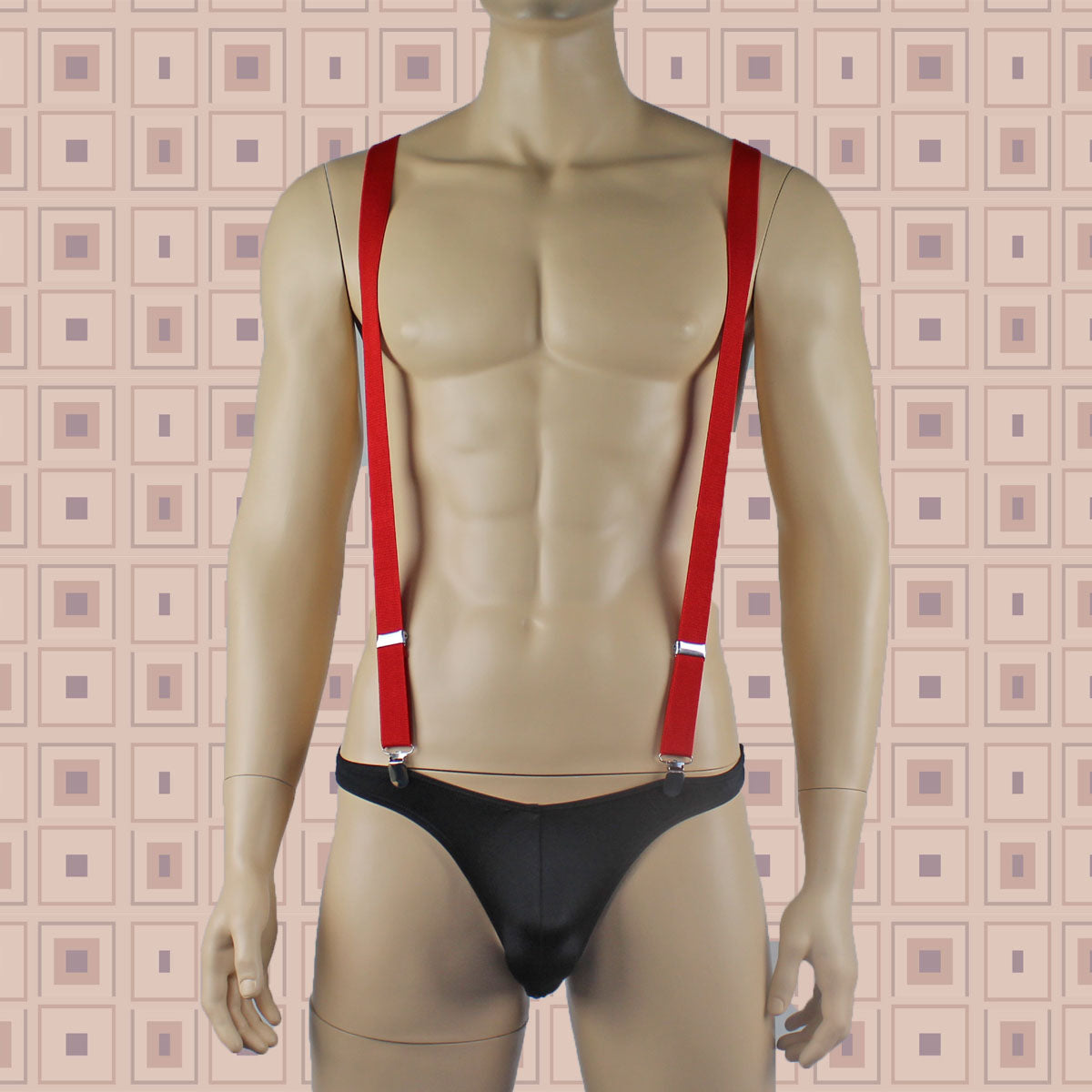 SALE - Stretch Elastic Clip on Suspender Braces Red