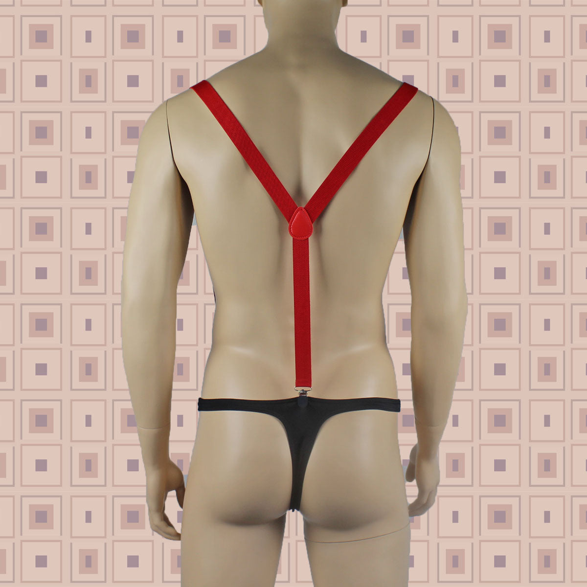 SALE - Stretch Elastic Clip on Suspender Braces Red