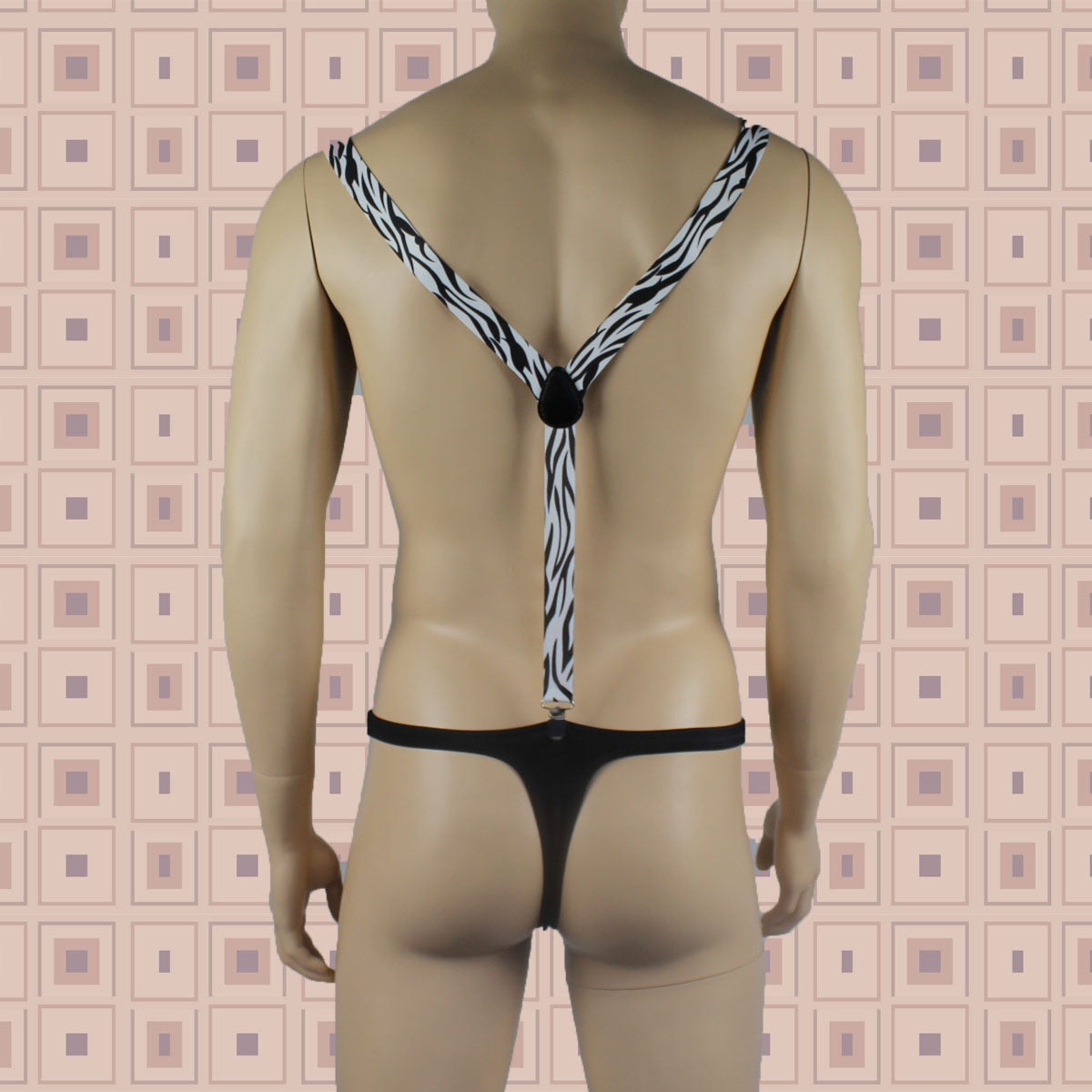 SALE - Stretch Elastic Clip on Suspender Braces Zebra