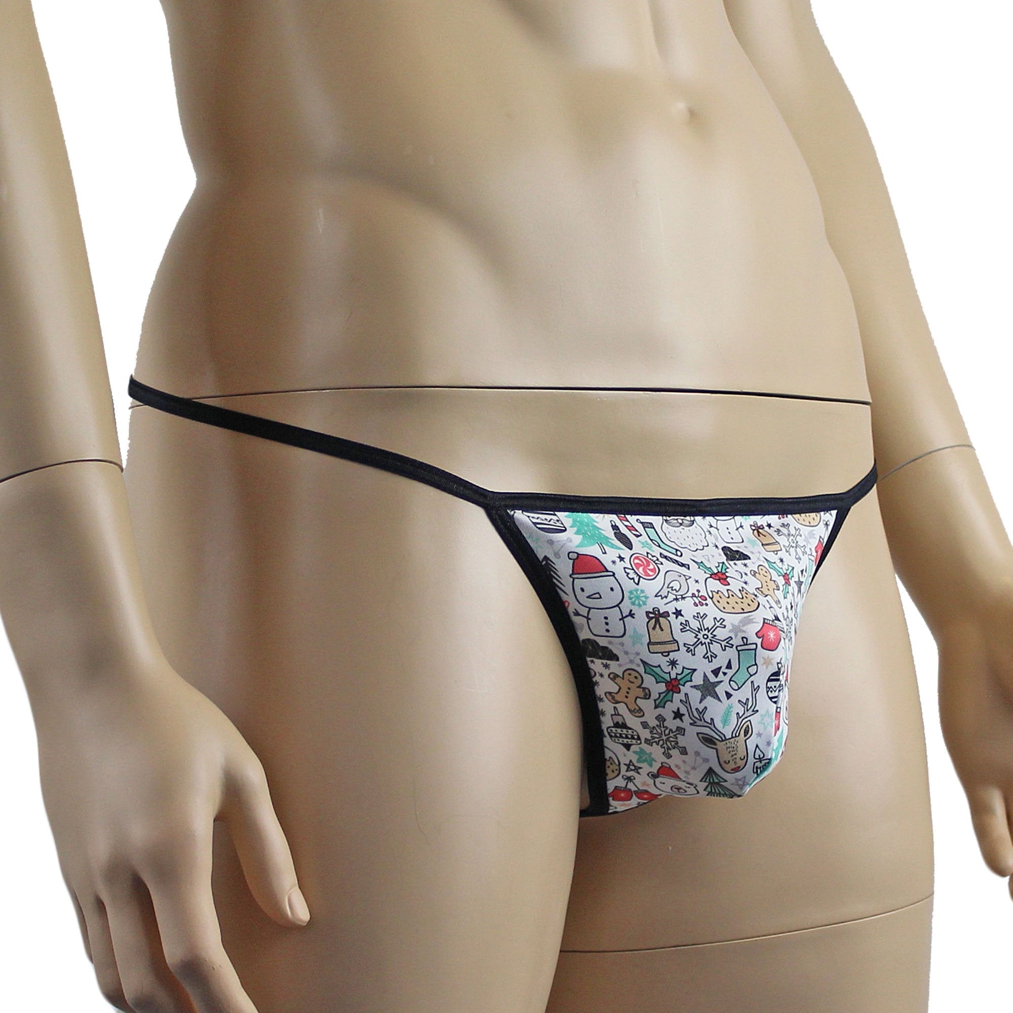 SALE - Christmas Holiday Gift Wrap Mens G string Pouch Underwear Xmas Underwear