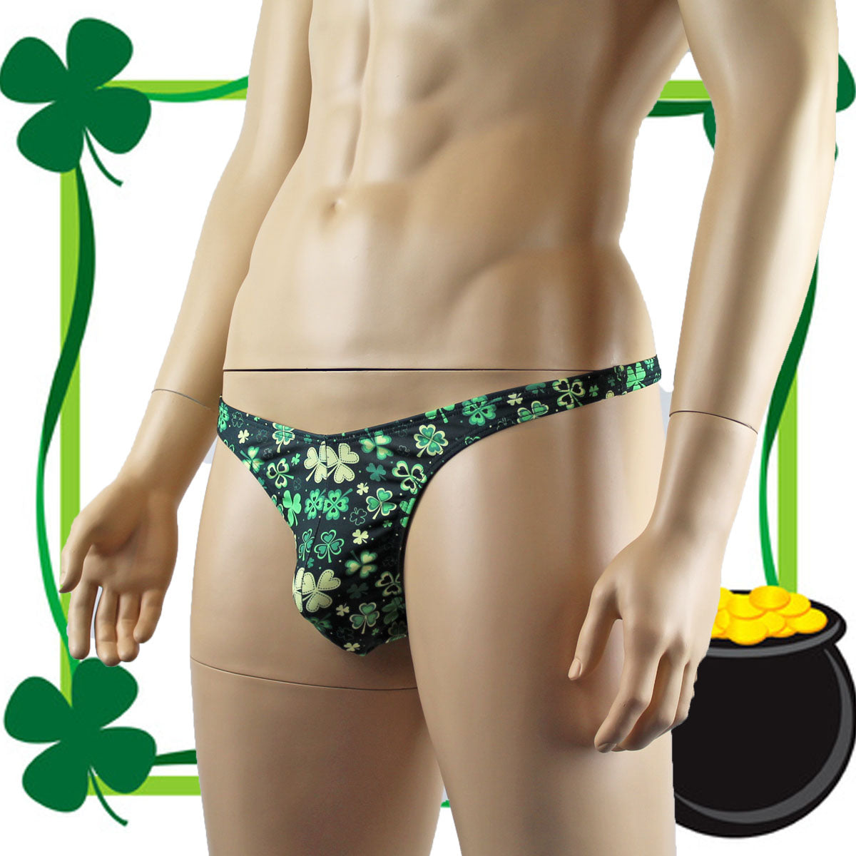 Get Lucky St Patricks Day Thong - Basic White Thong Underwear