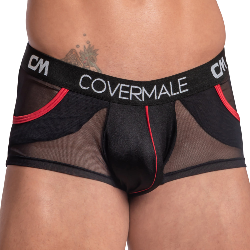 Cover Male Center Piping Boxer Black