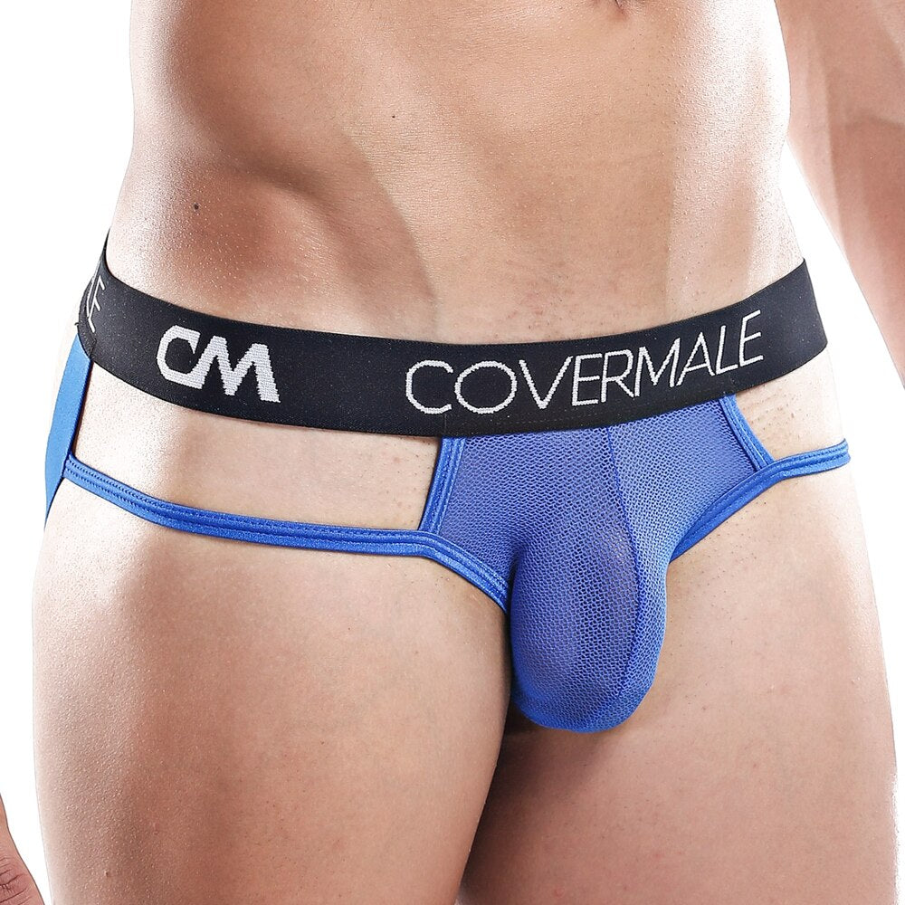 JCSTK - Mens Cover Male Fishnet Jock Strap Blue