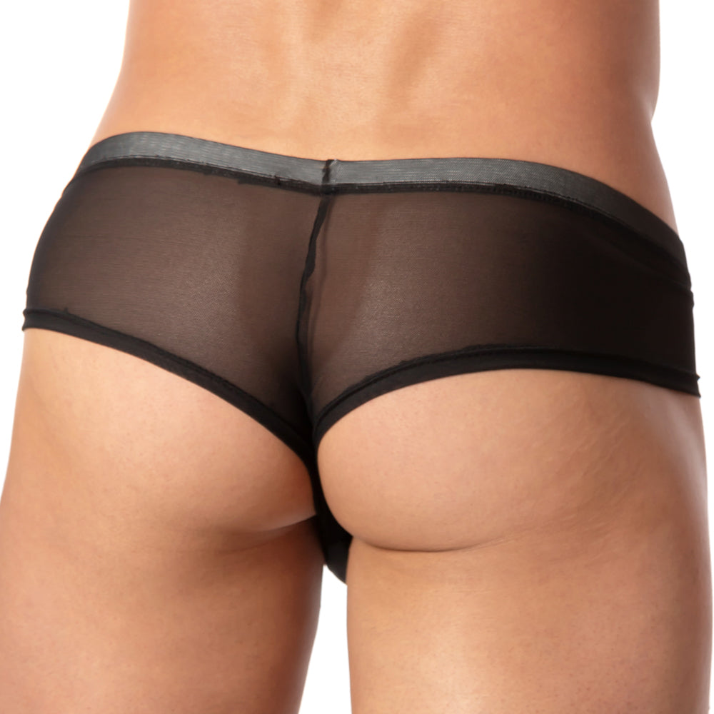 Cover Male Sheer Booty Trunk Black