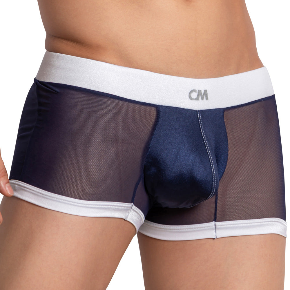 Cover Male See Me Sheer Boxer Trunk Navy