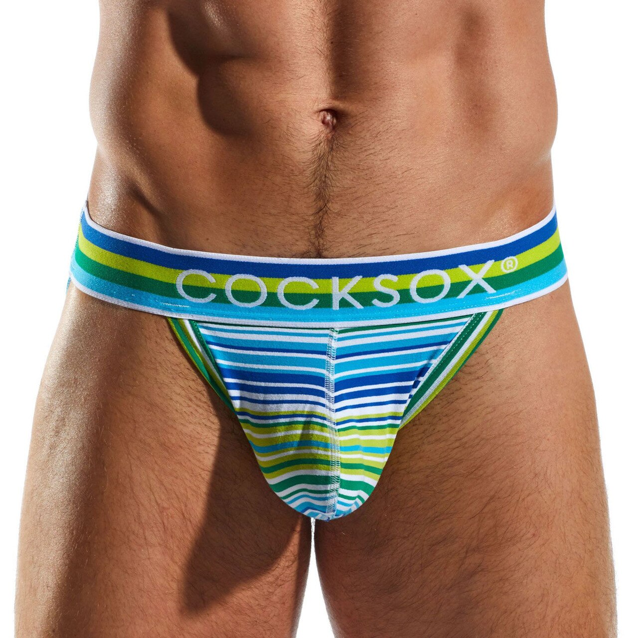 Mens Cocksox Topspin Multi Stripe Jockstrap