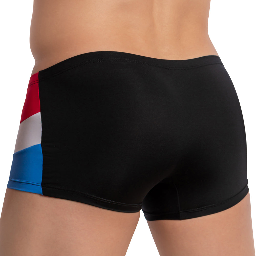 Daddy DDG013 Low Rise Multi-Color Boxer Brief Trunk Underwear Black Plus Sizes