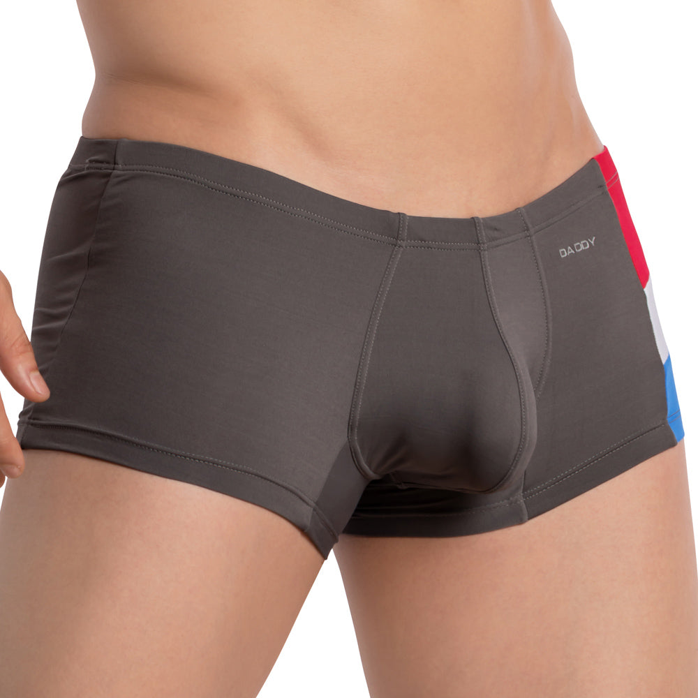 Daddy DDG013 Low Rise Multi-Color Boxer Brief Trunk Underwear Grey Plus Sizes