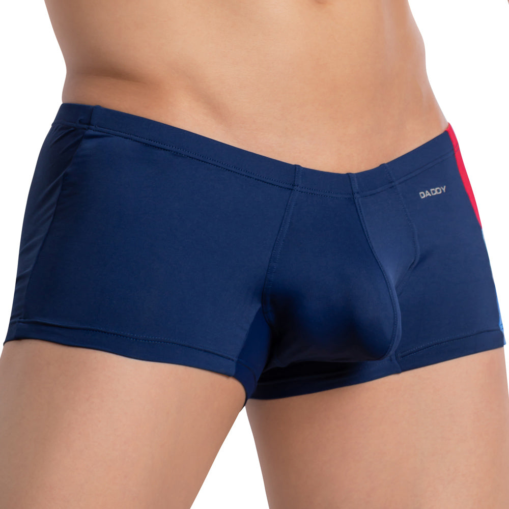 Daddy DDG013 Low Rise Multi-Color Boxer Brief Trunk Underwear Navy Plus Sizes