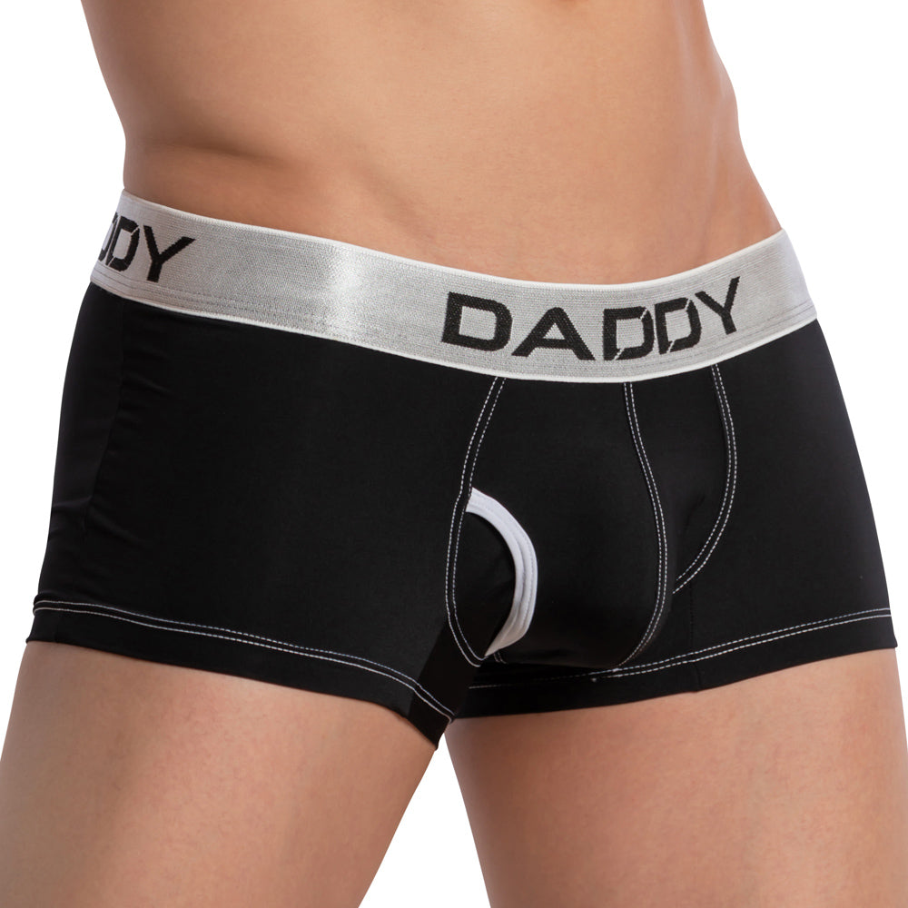 Daddy DDG014 Mens Pouch Enhancer Underwear Boxer Brief Trunk Black Plus Sizes