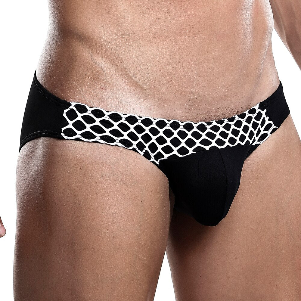 SALE - Mens Daddy Underwear Bikini Brief with Mesh Black