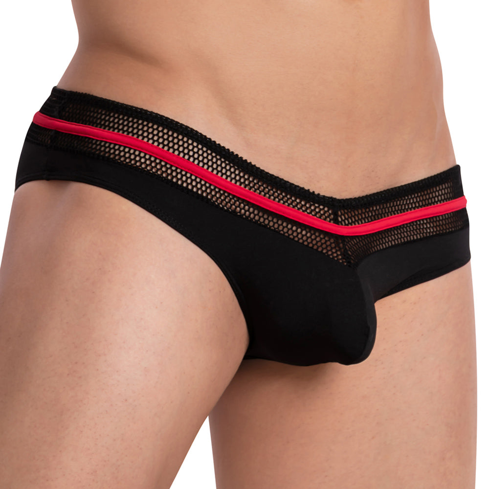 Daddy Greenwich Mesh Colour Lined Brief Black Plus Sizes