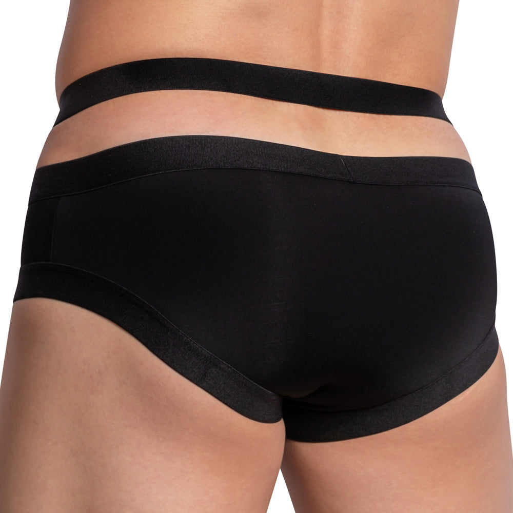 Daddy Supportive Strap Brief Black Plus Sizes
