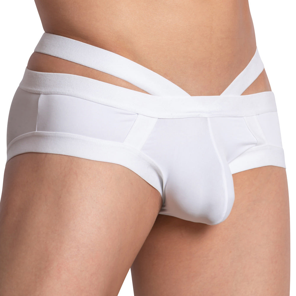 Daddy Supportive Strap Brief White Plus Sizes