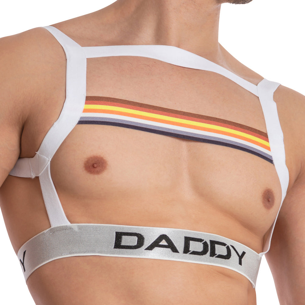 Daddy I have Pride Rainbow Strap Bodysuit White Plus Sizes
