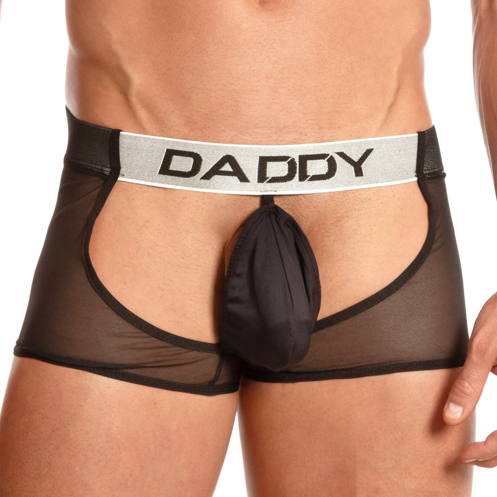 Daddy Underwear Sheer Assless Jock Black